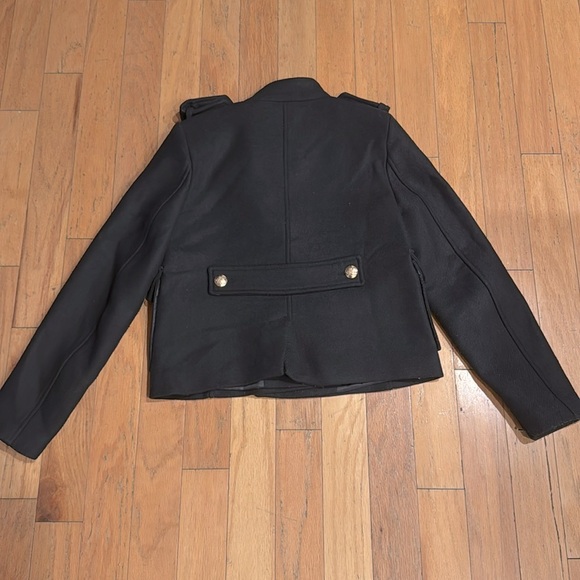 Zara | Black Pea Coat | Wool Blend | Military Style | size M - Picture 9 of 9